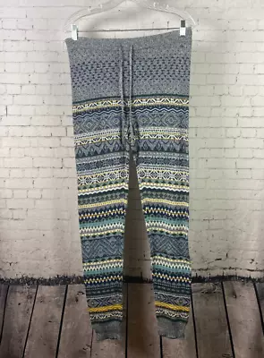 AEO American Eagle 针织裤中号女式柔软紧身蓝色灰色北欧 (AAE) — 第 1/4 张图片