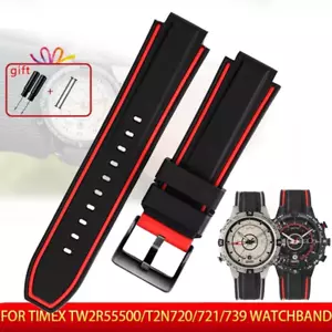 Cinturino orologio in gomma siliconica per bussola Timex E-Tide T2N720/T2N721/TW2T76300 - Foto 1 di 25