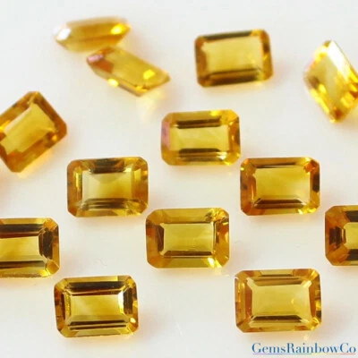 Natural Golden Citrine Octagon Faceted 5x3 mm to 18x13 mm Loose gems AAA Quality - Image 1 of 4