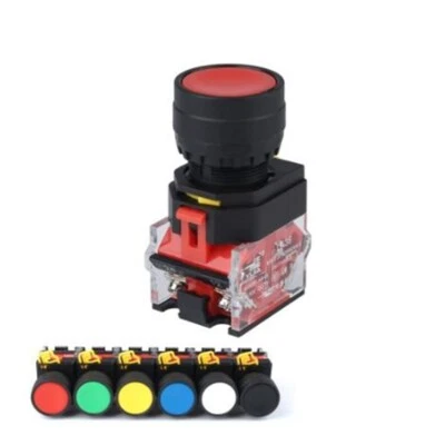 Interruptor de botón pulsador de 22 mm 2 piezas fuente de alimentación arranque y parada LA36-11BN/ZS mantenido Foto 1 de 4