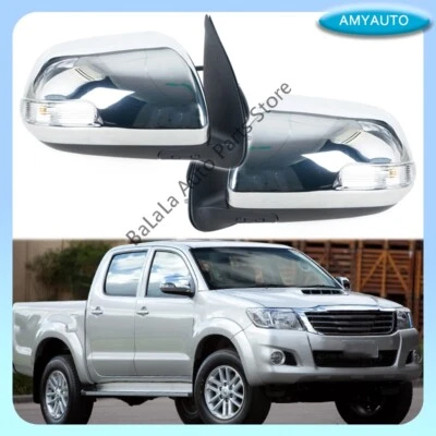 2 piezas de espejos retrovisores con luz de señal de giro 5 pines para Toyota Hilux 2008-2015 Foto 1 de 4