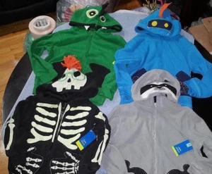 NWT Toddler Okie Dokie skull print is glow-in-the-dark sweatshirt Hooded - Picture 1 of 19