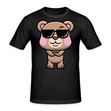 Brauner T-Shirt Bär Kawaii Grizzly Emoticon Geschenk