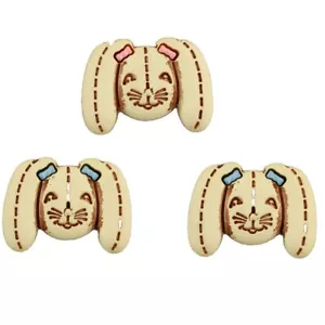 Baby Bunnies SF124 - Buttons Galore - Easter / Spring Rabbit Craft Sewing Scrap - Picture 1 of 2