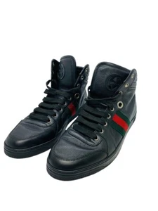 Sneakers alte Gucci linea Sherry in pelle nere 221825 6=U.S 6,5 - Foto 1 di 9