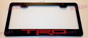 Toyota TRD Stainless Steel Black Finished License Plate Frame Holder - Picture 1 of 1