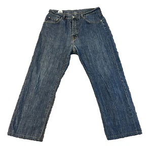 Mens Straight Leg Jeans Relaxed Fit Blue Wash Button Fly Lacoste W34 L26 - Picture 1 of 15