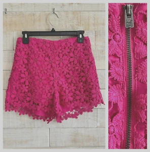 Hollister Co Women’s Teen Macrame Back Zip High Rise Shorts Lined Short Size 5 - Picture 1 of 15