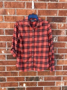 Camisa de manga larga The North Face para mujer mediana roja a cuadros con lengüeta enrollable - Imagen 1 de 8
