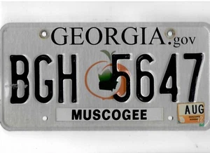GEORGIA passenger 2012 license plate "BGH 5647" ***MUSCOGEE*** - Picture 1 of 1
