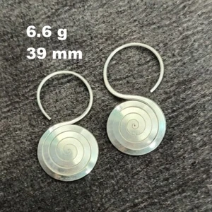 FINE SILVER EARRINGS VINTAGE CRAFT DANGLE ARTISAN 6g MINIMAL FILIGREE #E043 - Picture 1 of 5