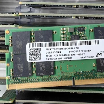 Micron 64GB (4X16GB) DDR5 4800MHz PC5-38400 1RX8 Laptop SODIMM Memory Ram - Image 1 of 2