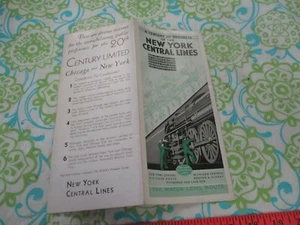 Mapa ""Siglo de Progreso" de New York Central Lines, folleto de descripción, 1934 - Imagen 1 de 5