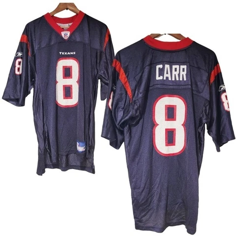 Reebok NFL Equipment On Field Houston Texans David Carr #8 Jersey Blue Size M Cover