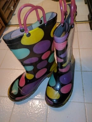 Botas de lluvia iluminadas Western Chief Doodle Dots para niña talla 11  Foto 1 de 4