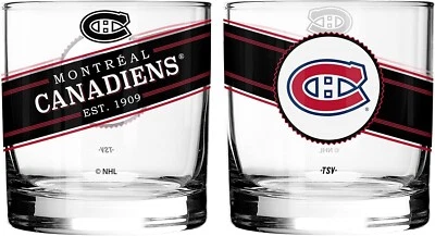 Juego de dos rocas de vidrio Montreal Canadiens etiqueta negra 10 oz NHL hockey - TSV Foto 1 de 4
