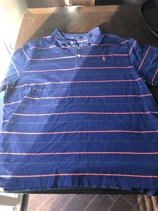 Polo Golf Ralph Lauren Poloshirt Herren XXL Navy Orange Streifen B2 - Bild 1 von 3
