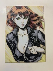 Black Widow Avenger Hot Sexy Goddess Anime Doujin Sketch Art Card Girl Waifu - Picture 1 of 7