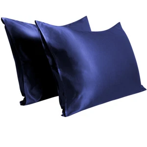 All Sizes, All colors Satin Pillowcase (2 Pack) for Hair Skin Silk Pillow Case - Picture 1 of 20