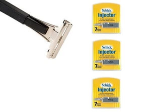 Shave Classic Razor Handle + 21 Schick Injector Blades 7 Ct + Eyebrow Trimmer - Picture 1 of 2