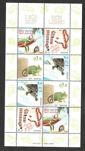 CROATIA-MNH** S/S-CHILDREN'S WORLD-PETS-GREEN IGUANA- 2017. - Picture 1 of 2