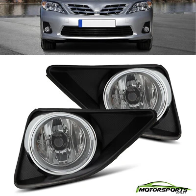 Fit 2009 2010 Toyota Corolla Bumper Smoke Lens Amber Fog Light Replacement Pair - Image 1 of 4