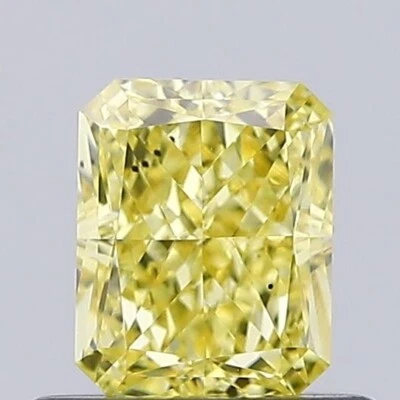 Radiant Cut 0.66 Cts Fancy Vivid Yellow VS2 Lab Grown CVD Diamond Loose - Image 1 of 4