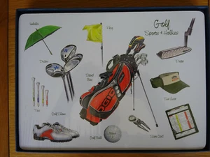 BRANDNEU VERSIEGELT GOLF X 4 HOCHWERTIGE TISCHSETS IN BOX - KLEINE SCHNARCHEN GESCHENKE - Bild 1 von 2