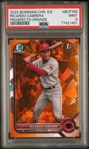 2022 Bowman Chrome Sapphire Ricardo Cabrera 1st Bowman Chrome Orange /75 PSA 9