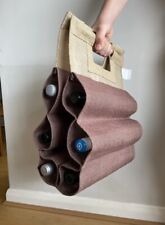 Plastic Free Jute Wine Bottle Carrier For 6 Bottles Holder Bag Reusable Foldable