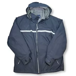 Vintage Gap Jacket Mens Full Zip Hooded Puffer Coat Striped Mens Large - Picture 1 of 13