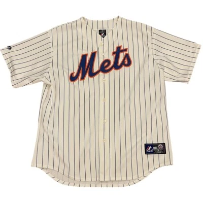 Футболка подлинная Majestic New York Mets Matt Harvey с вышивкой в тонкую полоску размер XL - Изображение 1 из 4