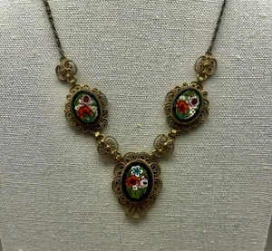 Vintage, Fabbrico Angelo Pessar (Fap), italienische Mosaikfliese Halskette 10 Zoll - Bild 1 von 10