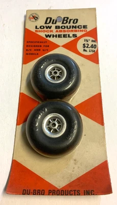 Dubro 1-3/4" Wheels For R/c Model Airplanes Low Bounce Rubber Landing Gear - Image 1 of 2
