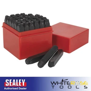 Sealey Letter & Number Punch Set 36pc 8mm Stamp Marking Case Alphabet - Picture 1 of 7