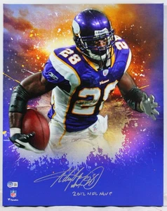 Adrian Peterson Signed Vikings Framed 16x20 Stretched Canvas w/MVP-BAW Hologram - Picture 1 of 6