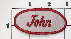 John Name Patch Vintage Uniform Tag SALVAGED Upcycle Embroidered Sew On - Picture 1 of 1