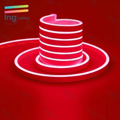 110V Neon RED  Light Strip 8mm*16mm Flexible LED Rope Light Cuttable Waterproof - Image 1 of 4