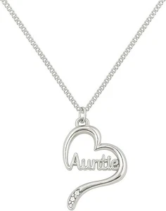 Tante Halskette Silber Herz Anhänger Geschenk für Tante Geburtstag Muttertag Schmuck - Bild 1 von 5