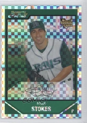 2007 Bowman Draft Chrome X-Fractor /299 Brian Stokes #BDP37 - Image 1 of 2