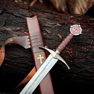 Espadas Templer Accolade – Conjunto de exibição réplica medieval – Decorativo colecionável - Imagem 1 de 4
