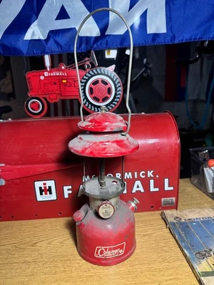 Vintage Coleman 200A Red Camping Lantern For parts or Repair Attic Fresh! - Image 1 of 4