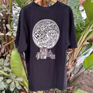 Stüssy Black Graphic Tee XL 2010s Streetwear - Picture 1 of 5
