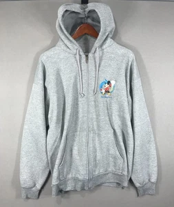 Walt Disney World Mickey Mouse Full Zip Hoodie Adults Large Gray Jacket Fantasia - Picture 1 of 16