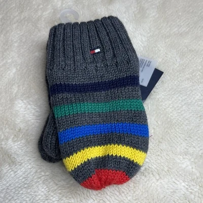 Tommy Hilfiger Nuevo con Etiquetas Niños Multicolor Rayas Mitones 2t/B-3t/B Invierno Acogedor - Imagen 1 de 4