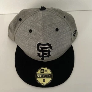SAN FRANCISCO 49ERS Hat Cap Size 8 Gray-Black NEW ERA Fitted NFL Football - Picture 1 of 10