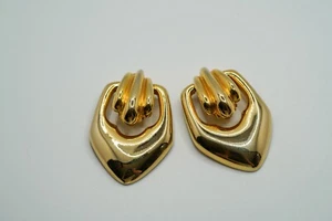 Vintage 80er Jahre Givenchy Gold Türklopfer Ohrhänger 4,4 cm Top Zustand - Bild 1 von 6