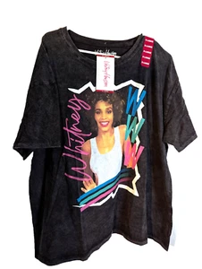 Whitney Houston tshirt stampa grafica donna XL nera nuova con etichetta - Foto 1 di 5