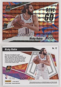 2019-20 Panini Mosaic Give and Go Reactive Blue /99 Ricky Rubio #12