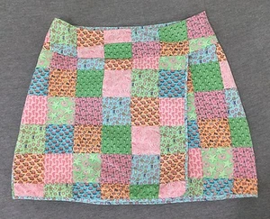 Falda para mujer Vineyard Vines talla 2 rosa verde azul imitación envoltura falda playa verano - Imagen 1 de 4